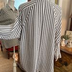Mod Ref  Striped Button Down Shirt in Black and White Photo 3