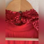Motel NWT  Red Sequin Backless Bodysuit Size Small Photo 3
