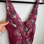 Victoria's Secret  VS Size Small Burgundy Floral Lace Bodysuit Teddy Lingerie Photo 0