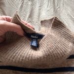 Hatley navy and tan striped sweater. Good condition. Worn once. Cute notch cut out in the back. Size L Photo 3