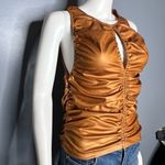 Free People  NEW Ride Along Ruched Cowgirl Tank Festival Boho Top Size L Photo 2