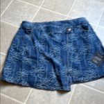 Blue Floral Denim Crop Top and Skirt Set Size L Photo 2