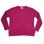 MELLODAY NWOT Fuschia Two Pocket Pullover Knit Hi Low Sweater Photo 0