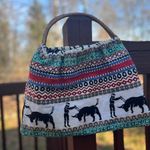 Womens Tapestry Purse/tote handbag, PORTUGAL Acores Running of The Bulls Boho Red Photo 0