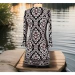 White House | Black Market  Sz S Floral Bell Sleeve Embroidered Neck MiniDress Boho Photo 3