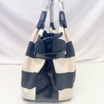 Kate Spade New Black & Cream Stevie Jubilee Stripe Canvas Hobo Bag Purse Photo 2
