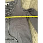 umgee USA Cold Shoulder Lace Up V Neck Gray Tunic Top Shirt Size S Photo 4