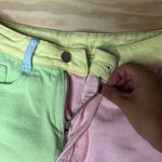 SheIn Pastel Color-Blocked Denim Shorts - Size XS | Festival Ready Photo 2