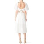 Finders Keepers Sundays Dress Women's XS White High Low Midi Eyelet Short Sleeve Photo 1