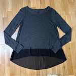 BCBG Max Azria Lace Panel Black Long Sleeve Shirt S Knit Top  Women Blouse Photo 5