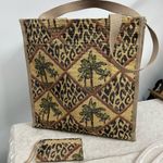 Behringer Palm Tree Leopard Print Nylon Tote Bag w/matching Small Coin Purse Photo 0