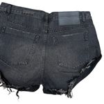 One Teaspoon  Bandits Low Waist Distressed Denim Shorts Black Fade Size 31 NWT Photo 7