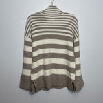 Cyrus Devotion by  Gray and Cream Striped Turtleneck Sweater Small Photo 3