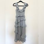 Show Me Your Mumu  Greta Midi Dress Silver Sage Stretch Crepe Blue XS Photo 6