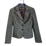 EXPRESS Gray Wool Blend Blazer Career Y2K Cropped Jacket Size 4 Photo 0