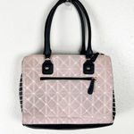 Betsey Johnson  Pink Blush Black Quilted Dome Shoulder Bag Tote Purse Photo 1