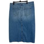 Torrid  Feel The Fit Blue Denim Jean Skirt with Front Slit Raw Hem size 16 Photo 1