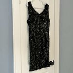 Stenay VTG 100% silk full sequin beaded black dress sweetheart neckline size 10 Photo 1