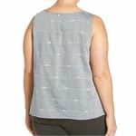 Eileen Fisher  Denim Cotton Nomadic Stripe Sleeveless Shell Tank Top Jacquard L Photo 5