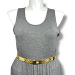 Vintage 50s 60s Womens Scales Stretch Belt Flower Buckle Accent Gold Tone Photo 1