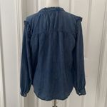 Jane and Delancey  Ruffled Denim Button Down Long Sleeve Shirt Photo 3
