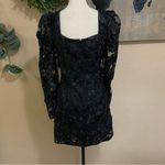 Lulus NWOT Masterfully Eloquent Black 3D Floral Mini Dress Photo 4