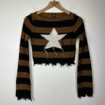 Urban Outfitters Bdg  Stripe Star Intarsia Crop Grunge Sweater Women’s Sz S Photo 1