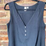 14th & Union  Black Quarter Button Sleeveless Tank Top Women's Size Small Photo 1