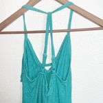 Naked Zebra Teal Fringe V Neck Western Tank Top Photo 5
