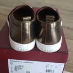 Bally Signature Red White Stripe Bronze Chic Feminine Lux SlipOn Sneaker Size 36 Gold Photo 2