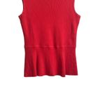 Talbots Women Ribbed Top MP Coral Crew Neck Sleeveless Drop Waist Layering Cozy Photo 6