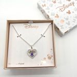 Disney Minnie Mouse Fine Silver Plated Heart Necklace Cubic Zirconia Pendant Photo 3