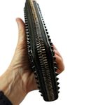 Christian Louboutin Blk Lg Leather Wallet.Studs, Red Interior & External Zipper Photo 5