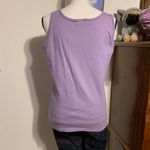 Hanes Purple Embroidery Flower Tank Top Photo 2