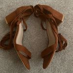Allegra K  Brown Suede Lace Up Heels Size 9 Photo 1