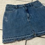 Free People Step Up Frayed Denim Mini Skirt Photo 2