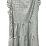SheIn  Green White Gingham Ruffle‎ Tiered Sleeveless Mini Dress Medium Photo 0