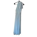 Mac Duggal Ieena Powder Blue Chiffon Mock Neckline Sleeveless Tiered Gown Size 6 Photo 7