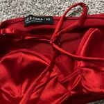 Liz & Sara Red Satin Corset Tank Top Photo 1