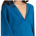 Sachin + Babi Womens Size 6 Teal Gabby V Neck Long Sleeve Beaded Maxi Gown NWT Photo 3