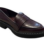 Vince Camuto Women's Echika Leather Platform Lug Loafers Bordeaux Size 7.5 New Photo 0