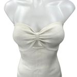 Honey Punch White Ribbed Knit Strapless Sweetheart Tube Bodysuit Top Size S Photo 2
