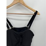 Lands' End Bathing Suit Women 18W Black Ruched One Piece Modest Removable Straps Photo 3
