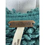 Free People  Sweater Womens XS Teal Chunky Knit Bell Sleeve Pullover V Neck Boho Photo 2
