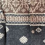 Eddie Bauer Vintage Grey/Brown Fair Isle Wool Alpaca Cardigan Size Medium Photo 2