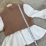 Anthropologie by  Women’s Ruffled Layered Top Sweater Longsleeve Academia Size XS Photo 11