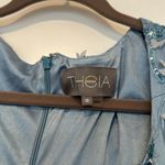 NWT $1095 Theia Blue Floral Sequin Sweetheart Cap Photo 10