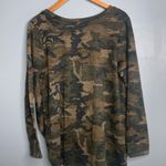 JODIFL  Camouflage Long Sleeve Twist Front Stretch Knit Top Medium Photo 4