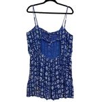KIWI & PUNCH Blue Neon Embroidered Romper Casual‎ Elastic Large Tie Back Photo 2