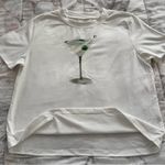 NWOT white graphic martini glass T Photo 5